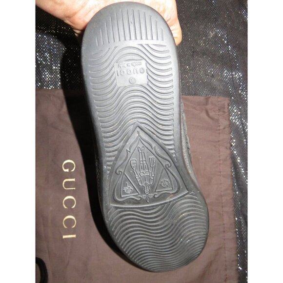 Gucci Ace Quilted G Rhombus Black Matelassé Leather Sneakers Shoes 7.5 men 9.5 - Picture 7 of 14